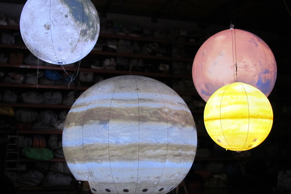 lighted helium spheres helium