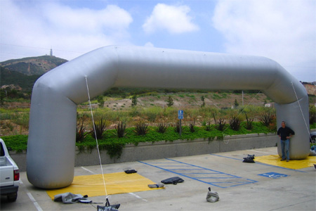 45' Silver Arch Giant Balloon Custom Made