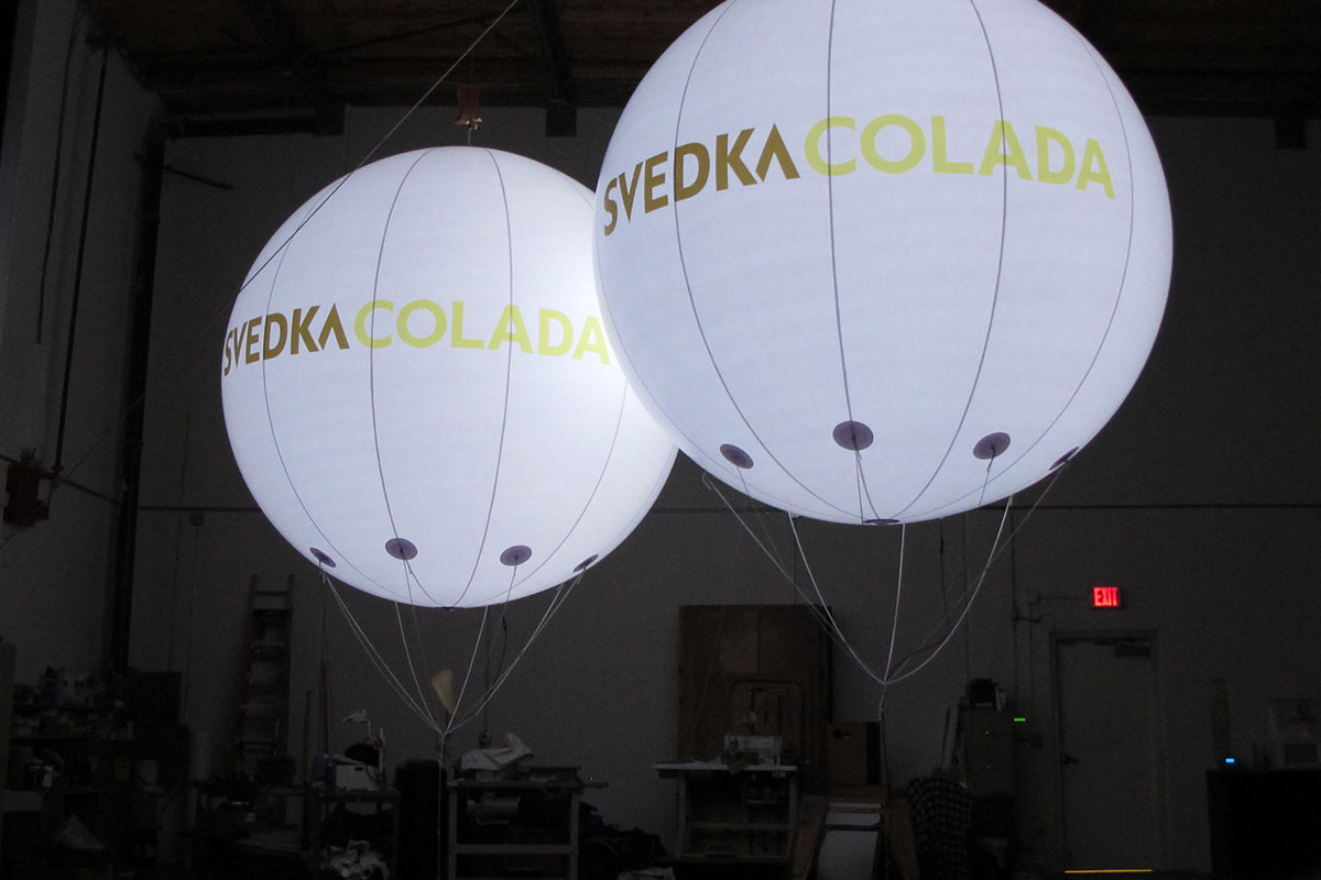 Lighted Helium Spheres