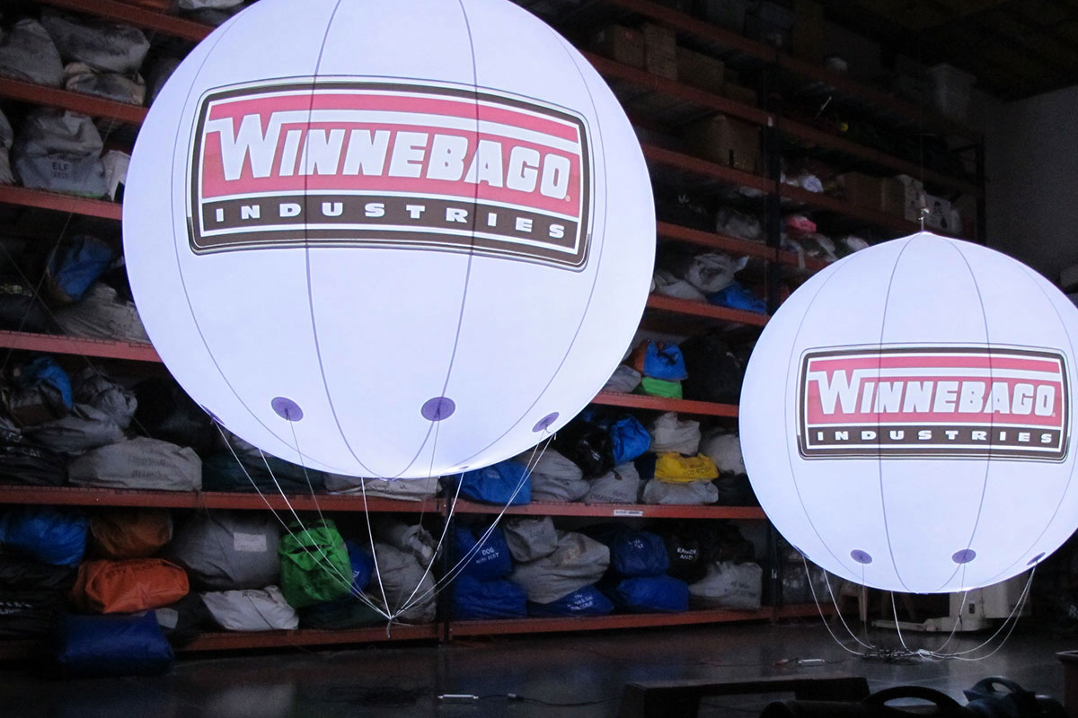 Lighted Helium Spheres